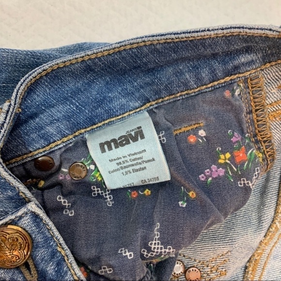 MAVI🌺ALMA Distressed Light Denim Bermuda Shorts Size 26 - Picture 9 of 12